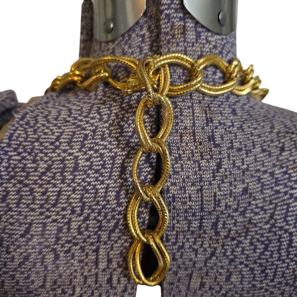 Size 6 An Original Milly of New York "Leah" Silk Chain Halter Maxi Dress - Picture 7 of 9